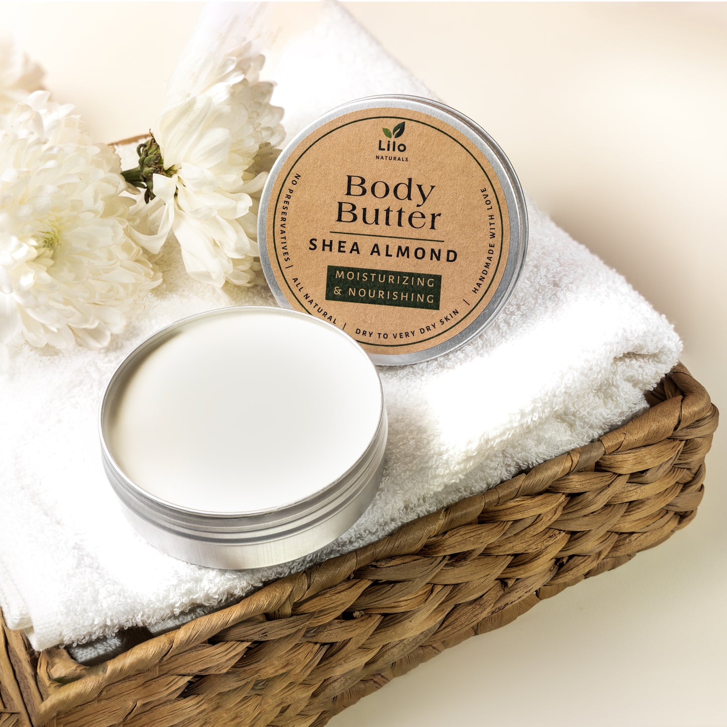 Shea Almond Whipped Body Butter | Deep Long-lasting Hydration Leaves Skin Feeling Soft & Moisturized | All Natural Ingredients | No Preservatives | No Chemicals | 48 HR Moisture | 100 ml
