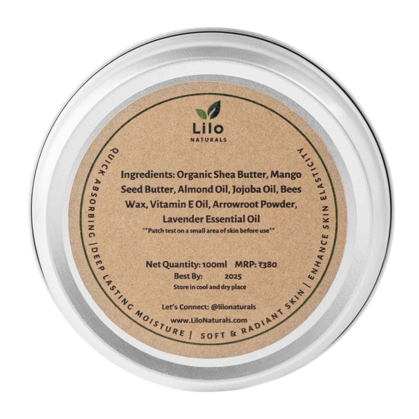 Shea Almond Whipped Body Butter | Deep Long-lasting Hydration Leaves Skin Feeling Soft & Moisturized | All Natural Ingredients | No Preservatives | No Chemicals | 48 HR Moisture | 100 ml