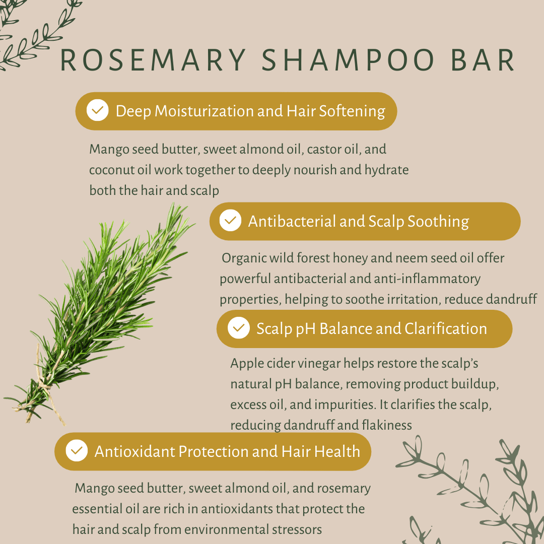 Rosemary Shampoo Bar | For Dandruff Relief and Hair Fall Control