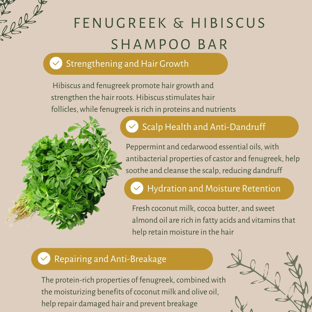 Fenugreek & Hibiscus Shampoo Bar | For Dry, Dull and Damaged Hairs