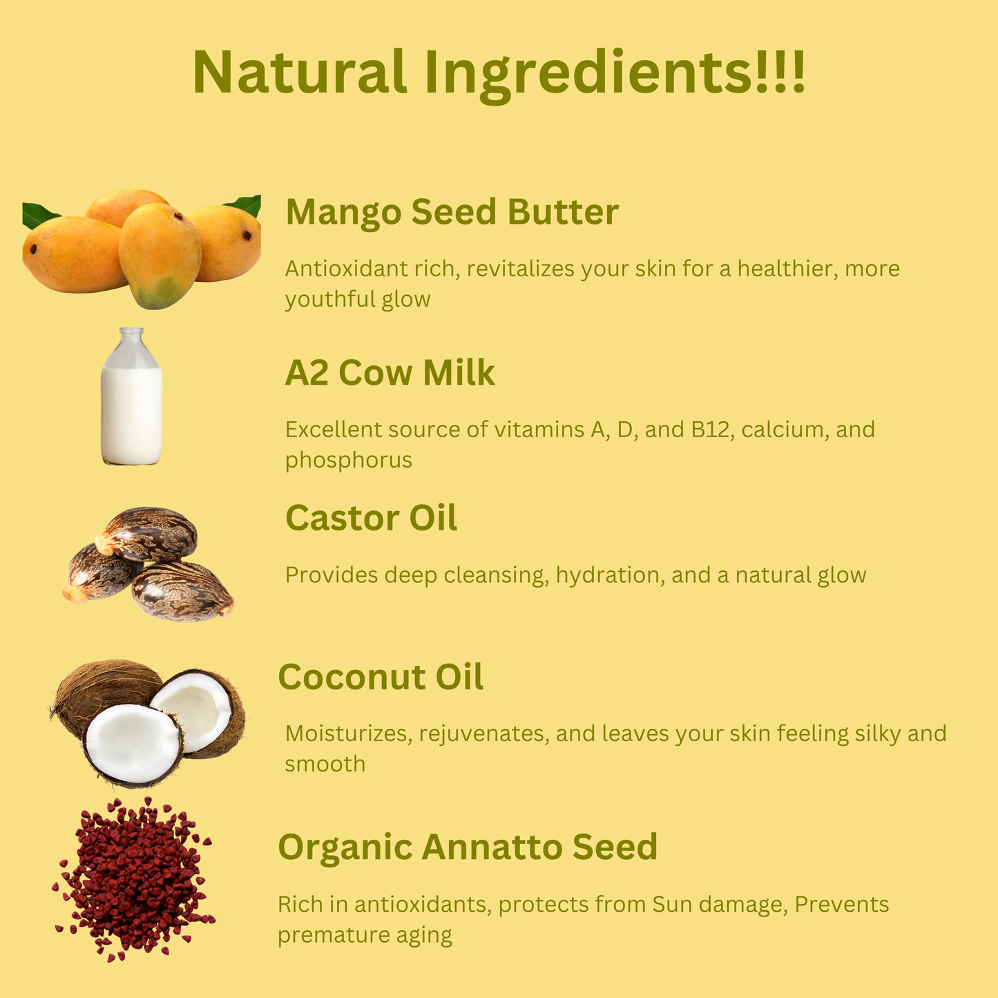 Mango Coconut | For Dry Skin | Mango Seed Butter | Fresh A2 Cow Milk | Organic Annatto seed | Lemon | Lavender | Cold Pressed Coconut Oil