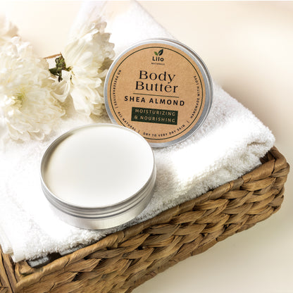 Shea Almond Whipped Body Butter | Deep Long-lasting Hydration Leaves Skin Feeling Soft & Moisturized | All Natural Ingredients | No Preservatives | No Chemicals | 48 HR Moisture | 100 ml
